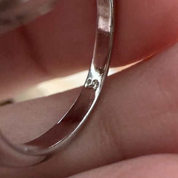 Vintage Southwestern Style Heart Ring Size 5 Turquoise Coral Inlay Silver Tone - Picture 6 of 8